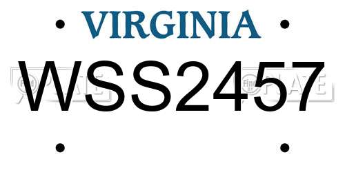 WSS2457 Virginia License Plate
