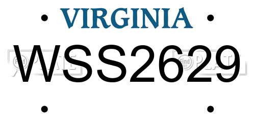 WSS2629 Virginia License Plate