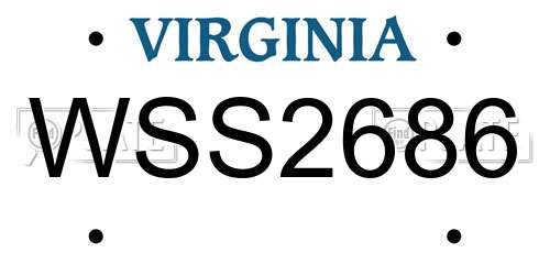 WSS2686 Virginia License Plate