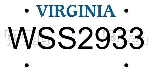 WSS2933 Virginia License Plate