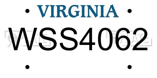 WSS4062 Virginia License Plate