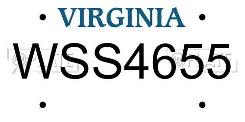 WSS4655 Virginia License Plate