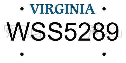 WSS5289 Virginia License Plate