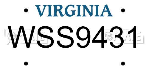 WSS9431 Virginia License Plate