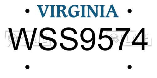 WSS9574 Virginia License Plate