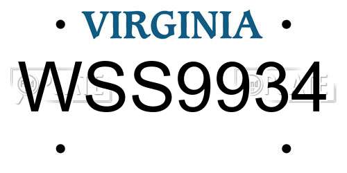 WSS9934 Virginia License Plate