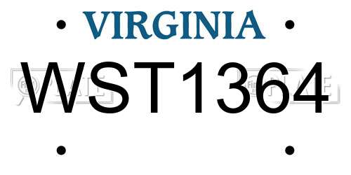WST1364 Virginia License Plate
