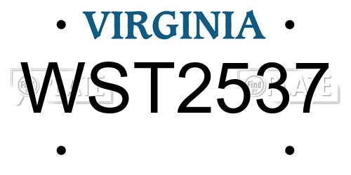 WST2537 Virginia License Plate