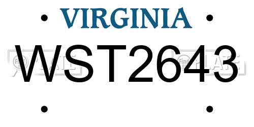 WST2643 Virginia License Plate