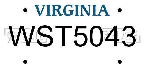 WST5043 Virginia License Plate