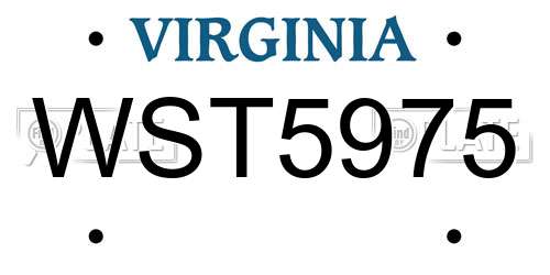 WST5975 Virginia License Plate