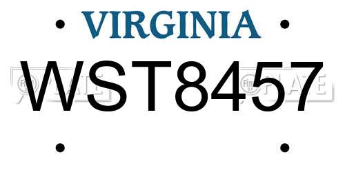 WST8457 Virginia License Plate