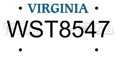 WST8547 Virginia License Plate