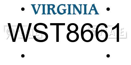 WST8661 Virginia License Plate