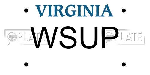 WSUP Virginia License Plate