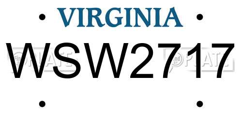 WSW2717 Virginia License Plate