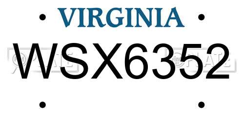 WSX6352 Virginia License Plate