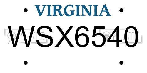 WSX6540 Virginia License Plate