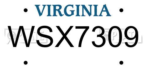 WSX7309 Virginia License Plate