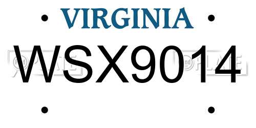 WSX9014 Virginia License Plate
