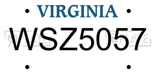 WSZ5057 Virginia License Plate