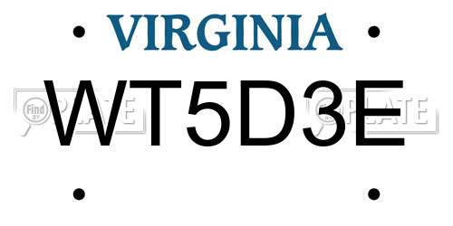 WT5D3E Virginia License Plate