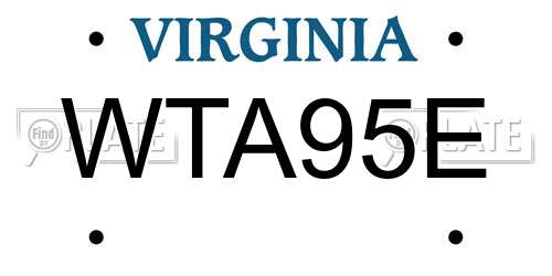 WTA95E Virginia License Plate