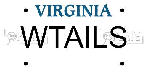 WTAILS Virginia License Plate