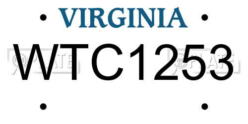 WTC1253 Virginia License Plate