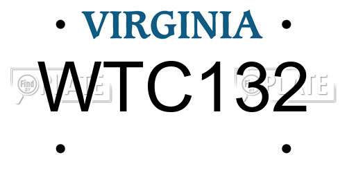 WTC132 Virginia License Plate