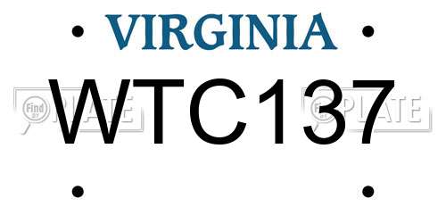 WTC137 Virginia License Plate
