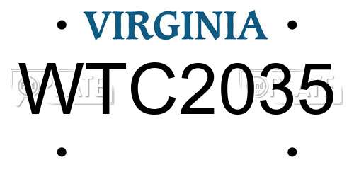 WTC2035 Virginia License Plate
