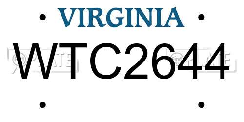 WTC2644 Virginia License Plate