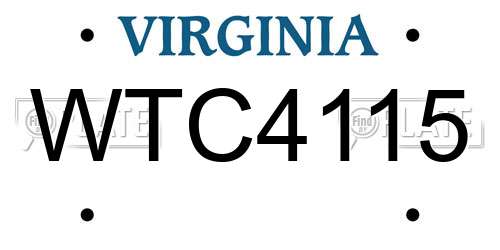 WTC4115 Virginia License Plate