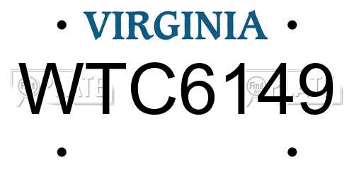 WTC6149 Virginia License Plate