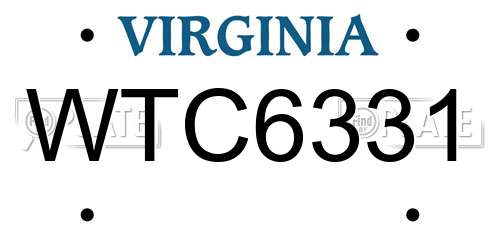 WTC6331 Virginia License Plate