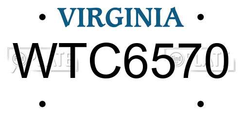 WTC6570 Virginia License Plate