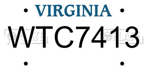WTC7413 Virginia License Plate