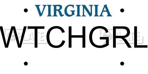 WTCHGRL Virginia License Plate
