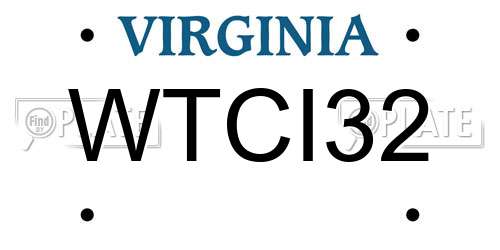 WTCI32 Virginia License Plate