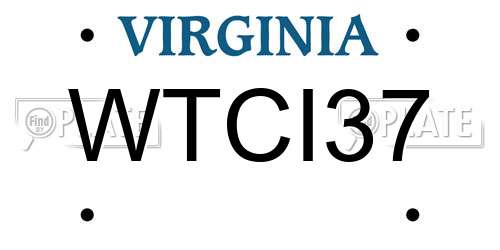WTCI37 Virginia License Plate