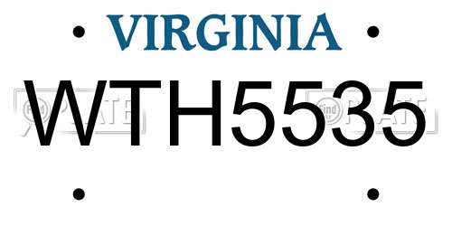 WTH5535 Virginia License Plate