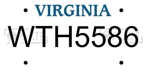 WTH5586 Virginia License Plate