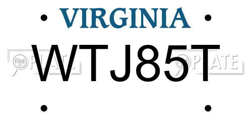 WTJ85T Virginia License Plate