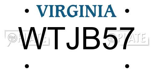 WTJB57 Virginia License Plate