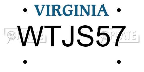 WTJS57 Virginia License Plate