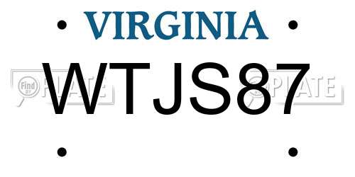 WTJS87 Virginia License Plate
