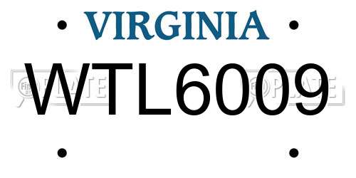 WTL6009 Virginia License Plate