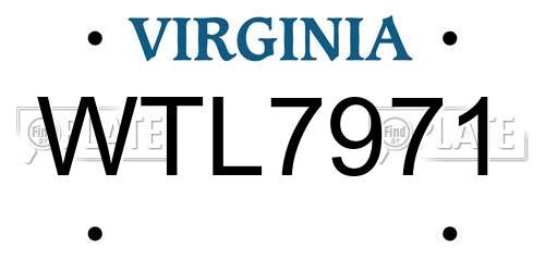 WTL7971 Virginia License Plate