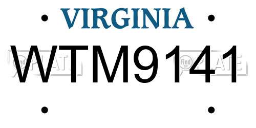 WTM9141 Virginia License Plate